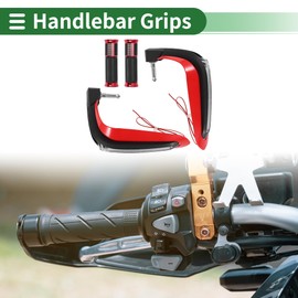 Partuto 7/8" 22mm 15/16" 24mm Motorcycle Hand Grips Cover Kit Aluminum Alloy Rubber Handlebar Hand Grips Diamond Pattern Side Checkered Diamond Pattern Red