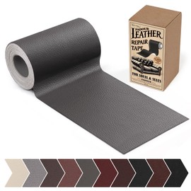 Fadoub Leather Repair Patch, 4 x 63In Self Adhesive Leather Repair Tape for Furniture, Vinyl Repair Tape for Repairing Vinyl, Couch, Sofa, Car Seats, Car Interior (Dark Gray)