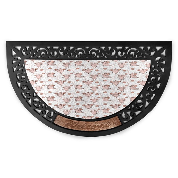 Ambesonne Animal Art Doormat, Cartoon Style Piglets Nose Marks and