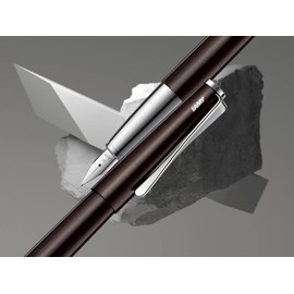 Lamy Studio Premium Fountain Pen 069 Stainless Steel in Shiny Lacquer Finish and Polished Steel Nib Size M Propeller-shaped Clip Including Ink Cartridge T 10 Blue