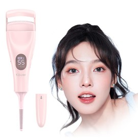 Kiboer ホットビューラー 業界初2in1 ビューラー スティック ビューラー まつ毛 2way 挟むタイプ 10秒予熱 ヒートカーラー 3段階温度設定 ナチュラルカール 自動電源OFF USB充電 やけど防止 LEDディスプレイ ミニ 軽量 ピンクかわいい 誕生日 母の日 お祝い プレゼント
