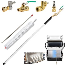 32” Radiator Cleaning Wand, 4500 PSI Cordless Pressure Flush & Cleaner Tool with 1/4'' Quick Coupler & 180° Swivel Connector, Washer Wand for Household Cars/Trucks/RV Radiators/Condensers/Hvac (32'')