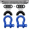 AUTMATCH D Ring Shackle 3/4" Shackles (2 Pack) 41,887Ibs Break