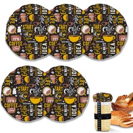 Sourdough Starter Jar Cloth Covers,Coffe Gifts for Women Baker 5 Pack Kit Stretchy Cloth Jar Lids Fits Jar Mouth Ranging 3"- 4" Inches