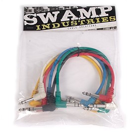 Set of 6x Right Angle 1/4" TRS Coloured Patch Cables - Right Angle - 30cm