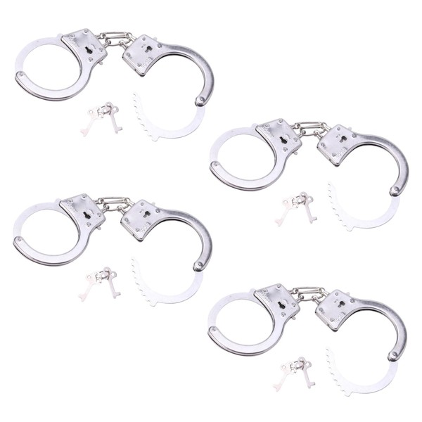 VARKAGE Pack of 4 Children's Handcuffs, Toy Handcuffs, Handcuffs Costume