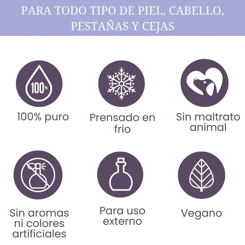 Aceite de Ricino LilaLavanda - Estimula Crecimiento de Pestañas y