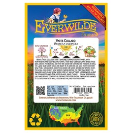 Everwilde Farms - 1000 Vates Collard Seeds - Gold Vault Jumbo Seed Packet