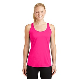 SPORT-TEK Ladies PosiCharge Competitor Racerback Tank L Neon Pink