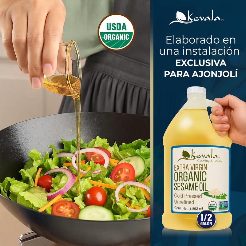 Kevala Organic Extra Virgin Sesame Oil - 64 fl oz