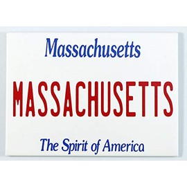 Massachusetts License Plate Fridge Collector's Souvenir Magnet 2.5" X 3.5"