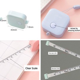 6 Pcs Tape Measure Set,60-Inch/150cm Retractable Measuring Tape with Key Ring and Black White Flexible Ruler for Cloth Body Tailor Sewing DIY Craft Measuring Tools