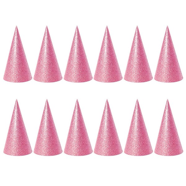 Toyvian Glitter Cone Party Hats 12PCS Birthday Cone Hat for
