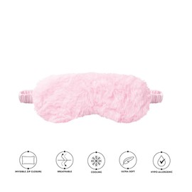 Silver Cloud Fluffy Satin Sleep Eye Mask (Pink)
