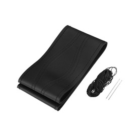 VekAuto Car Hand Sewn Steering Wheel Cover Stitch Fit 15.4-16 Inch Black Auto Accessories