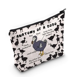 MNIGIU Dodo Anatomy Makeup Bag Dodo Bird Lover Gift Dodo Bird Merch Animal Zipper Pouch Bag (Dodo Makeup Bag)