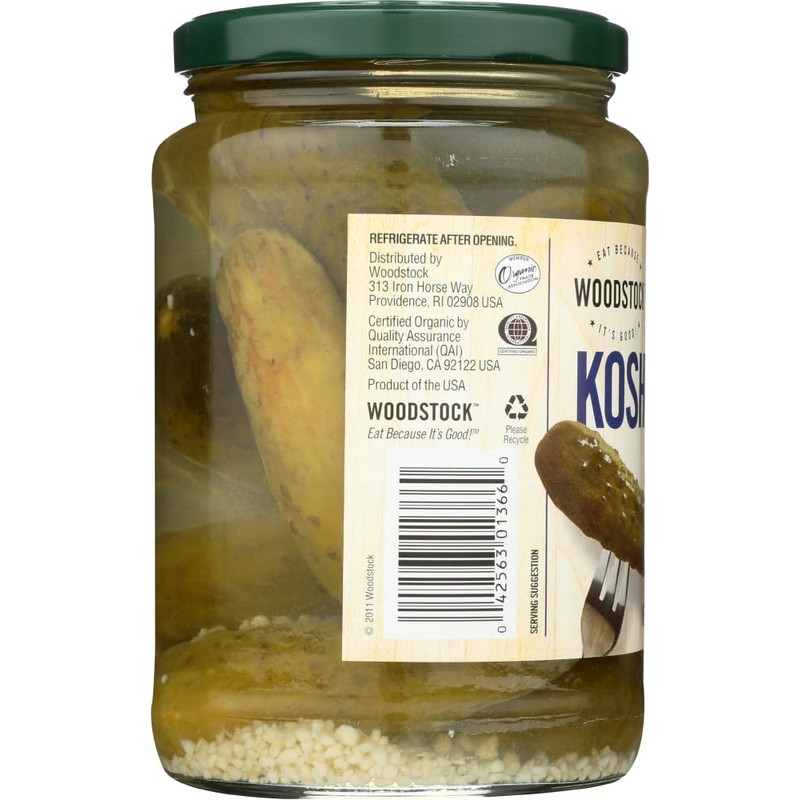 Woodstock Farms Organic Kosher Pickles - Whole Dill - 24
