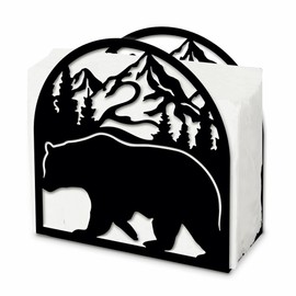 SUPERDANT Bear Napkin Holder for Tables Forest Animal Iron Napkin Holder Napkin Dispenser Tabletop Tissue Stand Rustic Cloth Napkins Holders for Kitchen Hotel Restaurants Farmhouse Home Decor