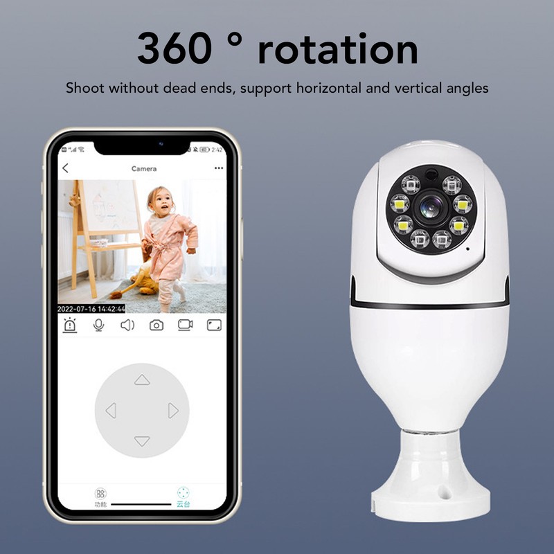 Light Bulb Security Camera Wireless 360 Degree Panoramic View 2