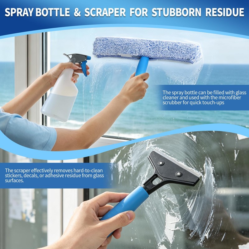 Creatyi 11PCS Window Cleaning Kit Washing Tool, Bucket 3 Gallon,
