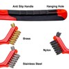 YiwerDer 6Pcs Mini Wire Brush Set, Stainless Steel/Brass/Nylon Bristles Wire