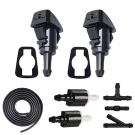 Windshield Washer Nozzles, Check valves, hose replacement for Chrysler, Dodge, Ram, Jeep models – WIper spray kit replaces 4805742AB 5113049AA 55077460AA 5303833AA 5116079AA
