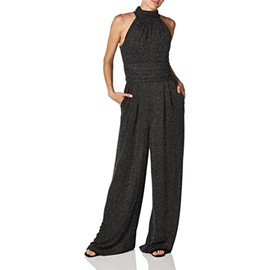 Eliza J Women's Halter Wide Leg Jumpsuit, Black, 12