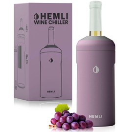 HEMLI Wine Bottle Chiller Insulator Sleeve, Keeps Wine and Champagne Cold for 12 Hours, Vacuum Insulated Wine Bottle Cooler