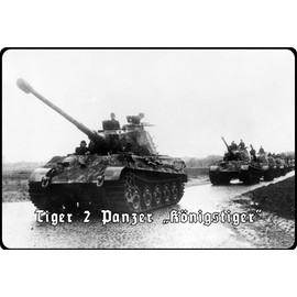 Tin Sign 20 x 30 cm Curved Historical Panzer VI Tiger II Royal Tiger Column Germany Decorative Gift Sign