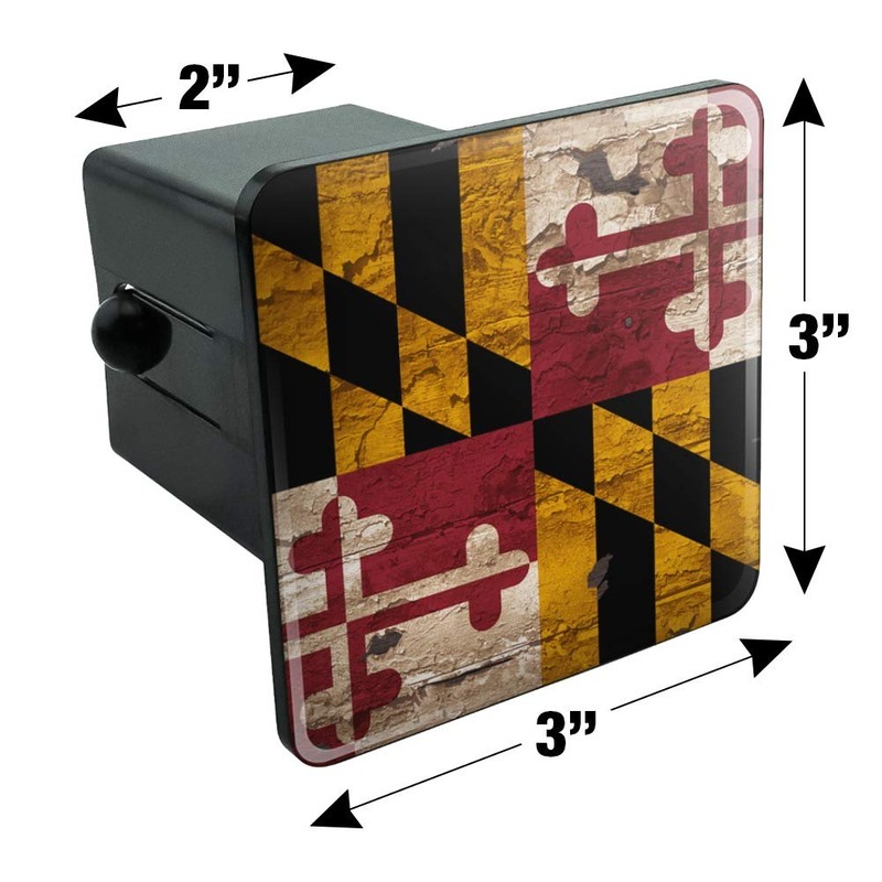 Graphics and More Rustic Distressed Maryland State Flag Tow Trailer