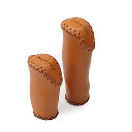 Bike Grips Leather Comfortable Handmade for Twist Shifter Grips, Bike 7/8" Handle Bar Grips Shift Short, for Beach Cruiser Bike Women Men Classic City Vintage Bike Accessories (Brown)