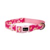 Olahibi Basic Dog Collar, Nylon Webbing Plus Cotton Ribbon, Daisy