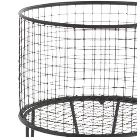 CosmoLiving by Cosmopolitan Metal Storage Cart Deep Set Rolling Mesh Laundry Basket , 18" x 18" x 24", Black