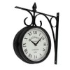 Wrought Iron Antique-Look Brown Round Double Sided Two Faces Retro