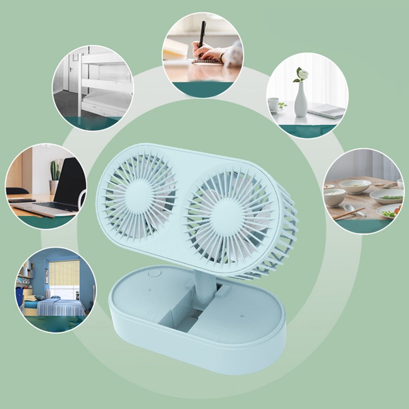 Desktop Double Blade Small Fan USB Mini Folding Desktop 2