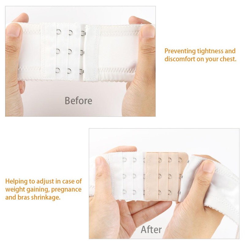 sourcing map Woman 3 Rows 5 Hooks Brassiere Bra Strap