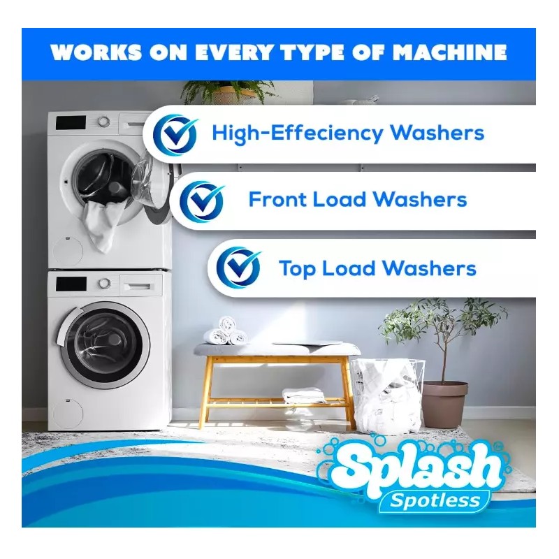 Generic Splash Spotless Washing Machine Cleaner for HE Front Load