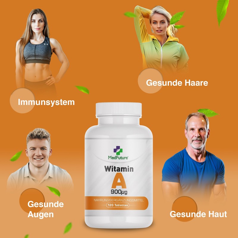 Vitamin A 120 Tablets Healthy Skin Hair Nails Metabolism High