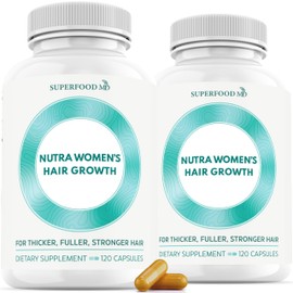 Women's Balance Hair Growth Supplements, Ages 45 and Up, Customer Proven for Visibly Thicker Hair and Scalp Coverage, Soy-Free, Made with 26 Ingredients Including Beta Carotenes - 2 Month Supply