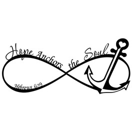 Imposing Design Infinity Hope Anchors The Soul Hebrews 23 X 10 Vinyl Wall Quote Decal Sticker Religious Corinthians Calligraphy Art Decor Motivational Inspirational Decorative Lettering