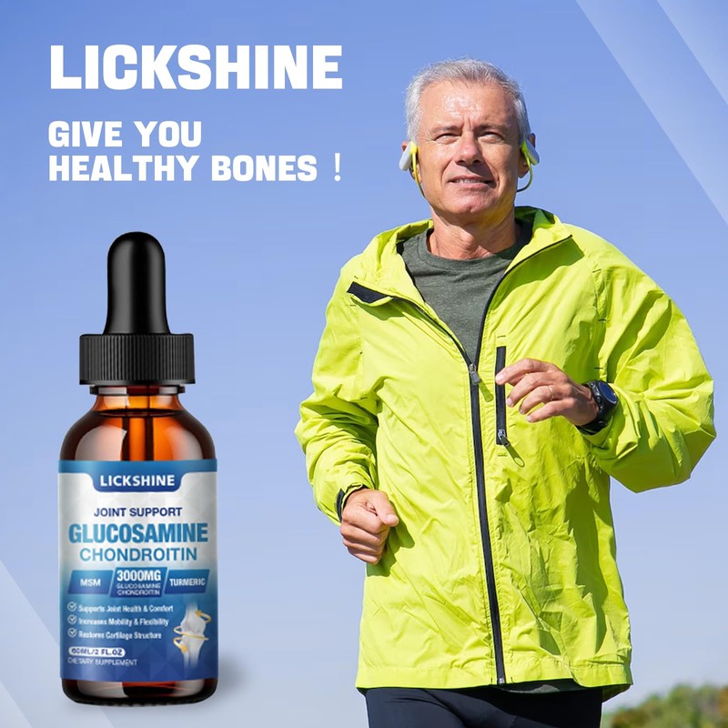 lickshine 1 Pack Glucosamine Chondroitin MSM Liquid Drops - Extra