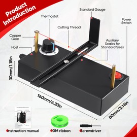 Ribbon Cutting Machine, Small Electric Hot Wire Cutter, Heat Ribbon Cutter with 0-700℃ Stepless Temperature Adjustment, 10 Meters Heating Wire, Ideal for DIY Lace, Webbing, Ribbon, Nylon Band