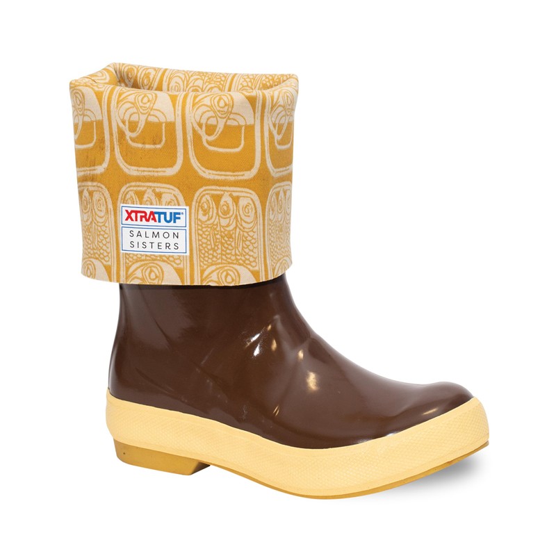 Xtratuf Women's 15 Inch Salmon Sisters Legacy Boot, Brown/Tin Fish,