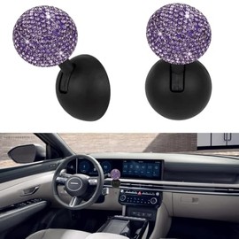 Bling Car Push Start Button Cover Diamond Joystick Car Starter Button Cover Cute Car Accessories for Women Interior Car Push to Start Accessories (Purple)