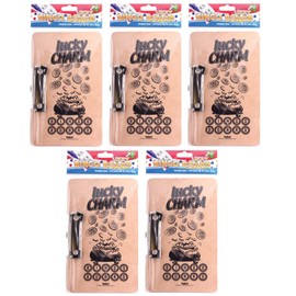 5 x lucky bingo boards with metal clip 24x15cm