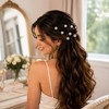 WedDecor Silver Rose Flower Crystal Rhinestone Hair Pins, Pack of