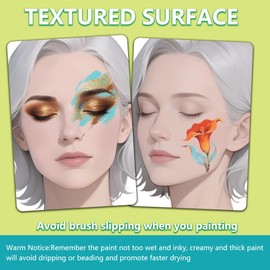 DELORIGIN 2PCS Face Painting Practice Board, Reusable Makeup Practice A4 Board Facial Paint Exercise Template Stage Festival Carnival Makeup Training Sheet for Face Painter (Woman with Closed Eyes)