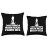 Cold Hands Warm Heart Ice Fishing Throw Pillow