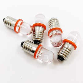 DERA 5pcs/lot E10 Screw Base LED Indicator Light Bulbs Spot Lamps DC18V Red instruct Button Mini Warning Width Signal lamp (Red, DC18V)