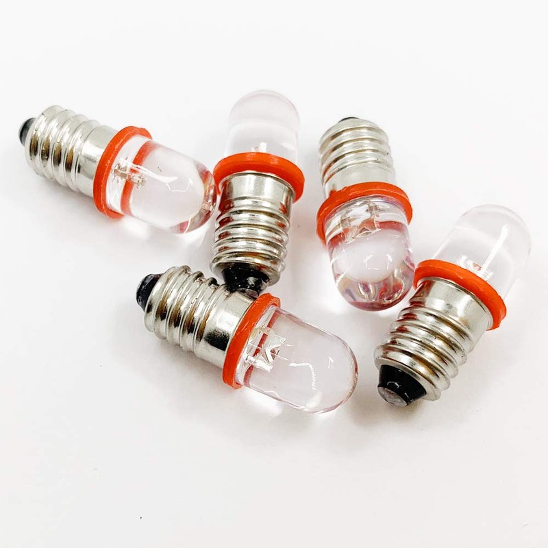 DERA 5pcs/lot E10 Screw Base LED Indicator Light Bulbs Spot